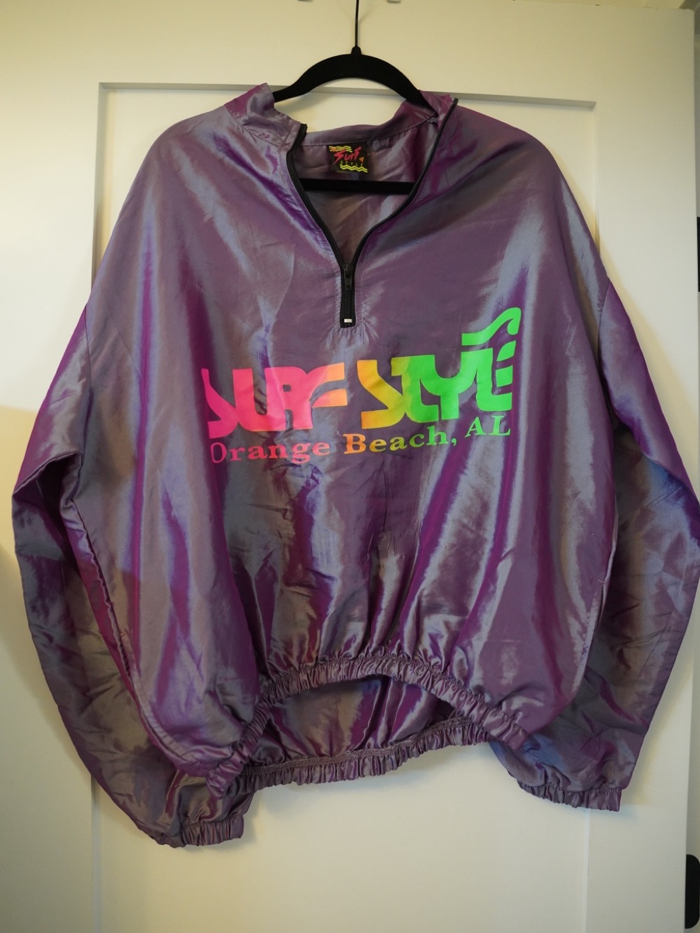 Surf Style Purple Jacket with Neon Logo